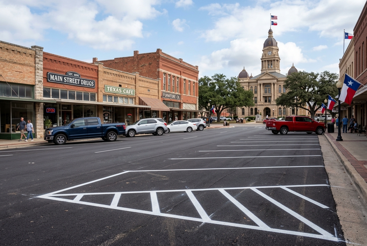 Seguin commercial parking lot